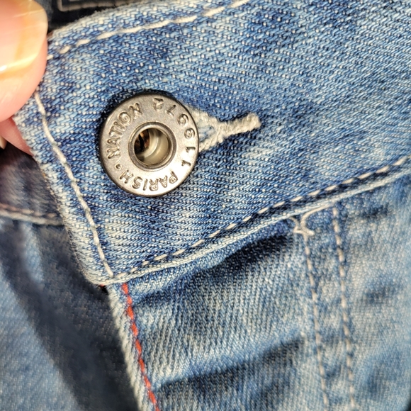 Parish Nation Distressed Denim Floral Pocket Jean Shorts - Picture 9 of 9